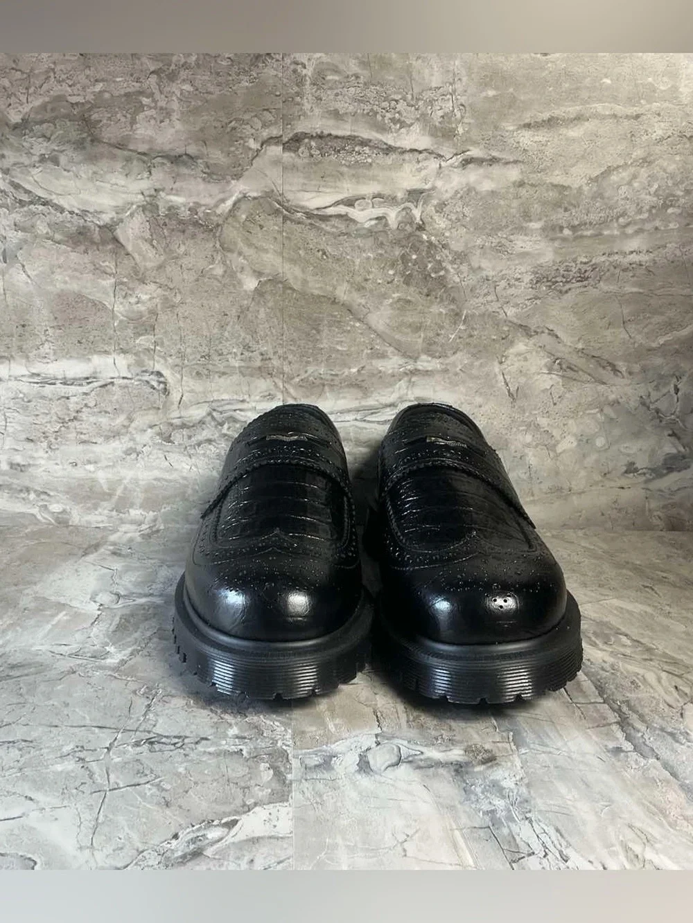 Dr. Martens PENTON EMBOSSED LEATHER BROGUE LOAFERS